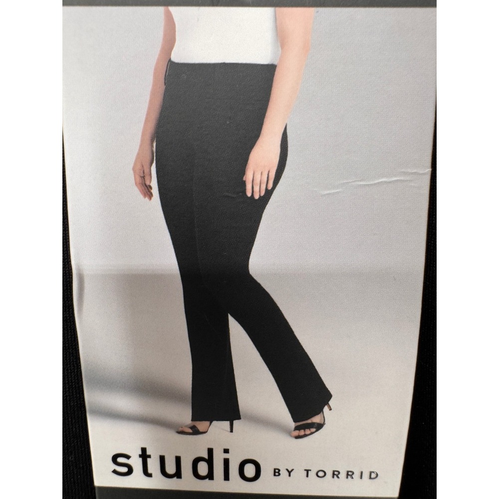 Torrid Trouser Women 20R Black NWT Studio Signature Ponte Stretch Straight Leg